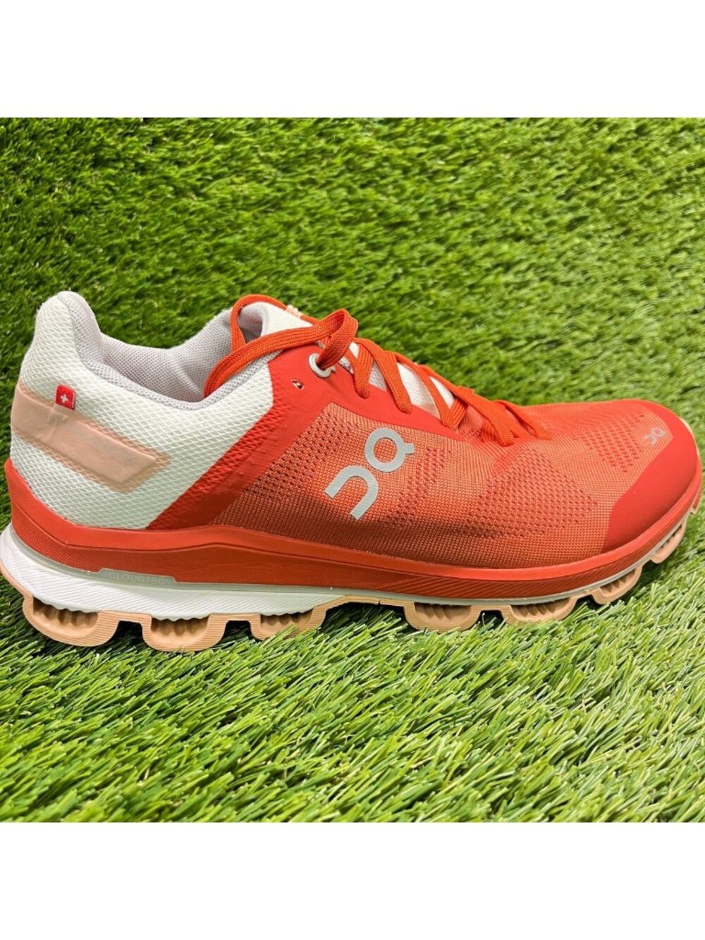 On Cloudsurfer 6 Womens Size 10 Orange White Athletic Running Shoes Sneakers